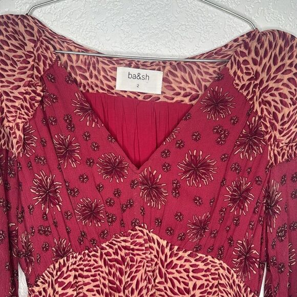 New ba&sh Gypsie Rose Dress Red Medium - Picture 4 of 16